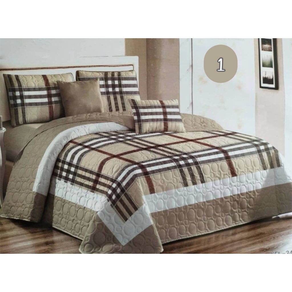 ck-043-ผ้าคลุมที่นอน-ผ้าคลุมเตียง-จำนวน-3-ชิ้น-สีพื้น-โมเสก-วินเทจ-สวยงาม-ขนาด-8-ฟุต-210-227-cm