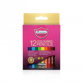 [12สี แท่งสั้น] สีไม้ Master Art พร้อมกบเหลาในกล่อง