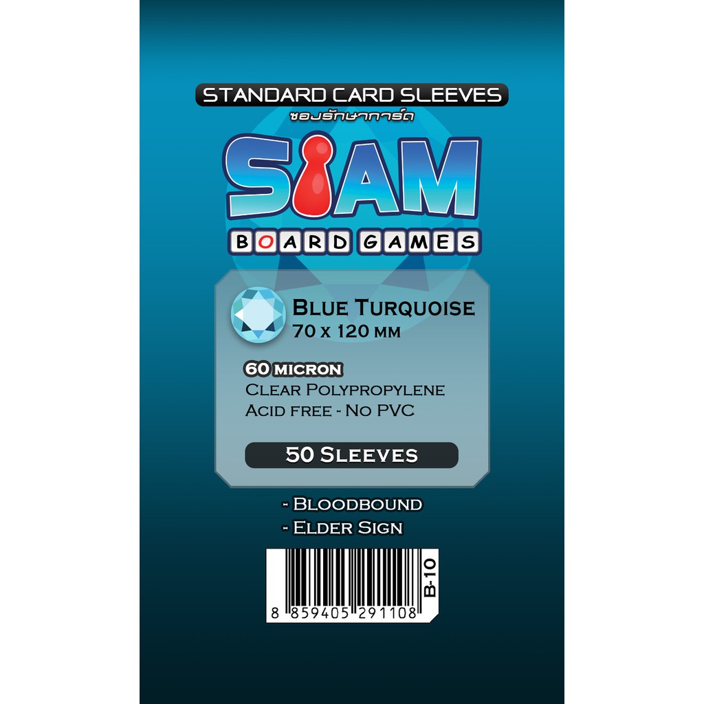 ภาพหน้าปกสินค้าSiam Board Games : ซองใส่การ์ด สำหรับการ์ดขนาด 70 x 120 Blue Turquoise ซองใส่การ์ด SBG Sleeve จากร้าน siamboardgames บน Shopee