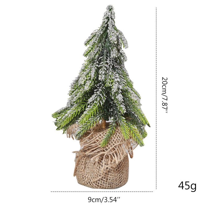 ปัง-เดสก์ท็อปต้นสนหิมะจิ๋วต้นคริสต์มาสขนาดเล็กพร้อมผ้ากระสอบฐานตกแต่งโต๊ะตกแต่งฤดูหนาวตกแต่งบ้าน