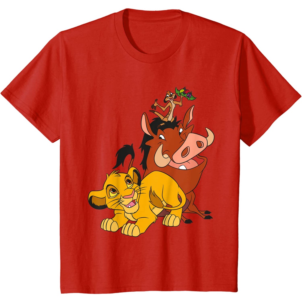 tshirtเสื้อยืดคอกลมฤดูร้อนเสื้อยืด-พิมพ์ลายดิสนีย์-the-lion-king-young-simba-timon-and-pumbaasto4xl