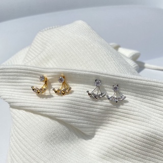 ต่างหู ทองเหลืองชุบwhite gold / gold 18k เพชรcz น้ำ100 เกรดส่งออก