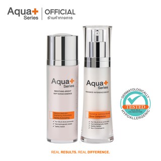 [AQUA11 ลด 130.-] AquaPlus Radiance-Intensive Essence 30 ml &amp; Smoothing-Bright Soft Scrub Essence 30 ml.