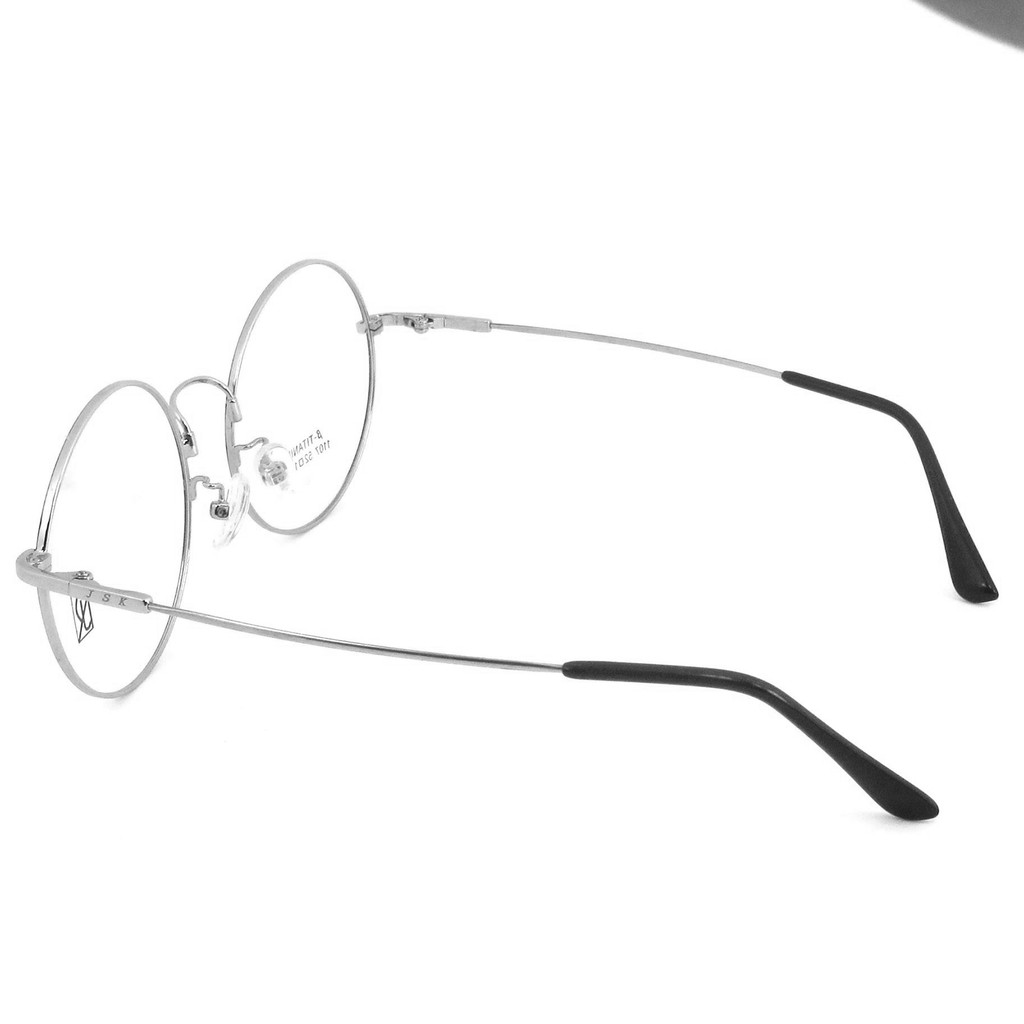 titanium-100-แว่นตา-รุ่น-1107-สีดำตัดเงิน-กรอบเต็ม-ขาข้อต่อ-วัสดุ-ไทเทเนียม-สำหรับตัดเลนส์-กรอบแว่นตา-eyeglasses