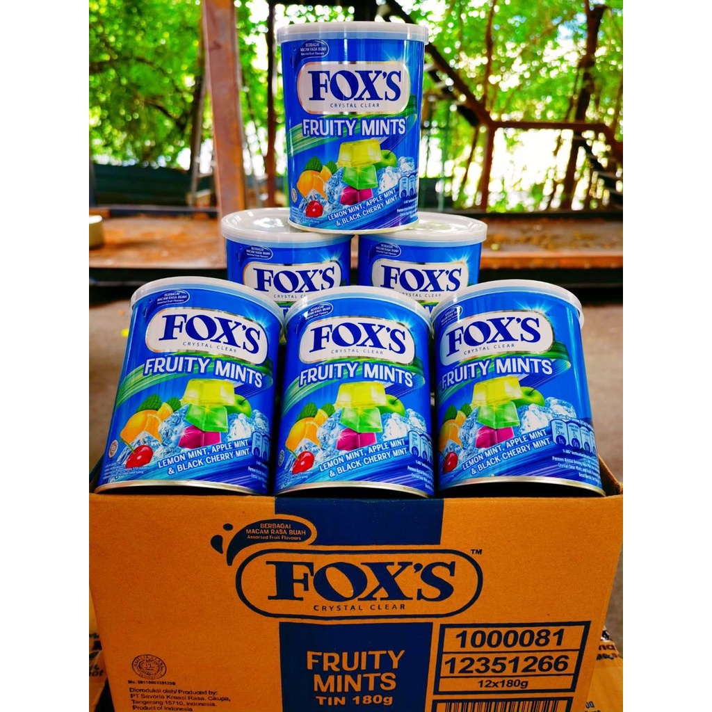 ลูกอม-foxs-ลูกอมฟ๊อกซ์-ลูกอมรสผลไม้-กระป๋อง180g-foxs-crystal-clear-ลูกอมคริสตัลเคลียร์-ลูกอมรสเบอร์รี่-ลูกอมรสมิ้นท์