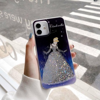 Cinderella Disney Princess Quicksand เคสโทรศัพท์ IPhone 6P/6splus 7/8/SE 7P/8Plus X/XS Xsmax 11 11Pro 11Promax น iPhone13 12 Pro Max Apple iphonecase TPU แบบนิ่ม ลายโลโก้ดั้งเดิม สําหรับ