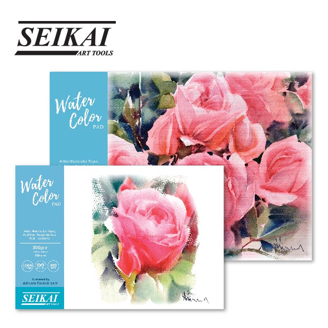 seikai-กระดาษสีน้ำ-อ-อดิศร-กระดาษวาดรูป-สมุดวาดรูป-กระดาษวาดเขียน-watercolor-pad-300g-16s