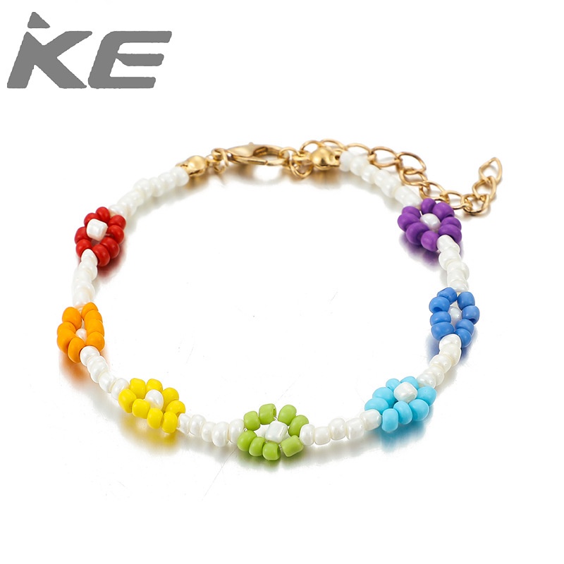 jewelry-simple-color-rice-bead-flower-anklet-beach-holiday-anklet-for-girls-for-women-low-pric
