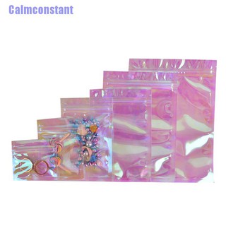 Calmconstant ถุงซิปล็อคพลาสติกโฮโลแกรม 100 ชิ้น B