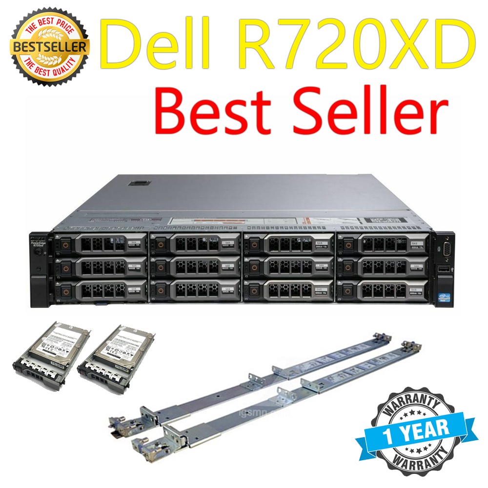 ภาพหน้าปกสินค้า(ส่งฟรี รับประกัน 1 ปี ออก vat ได้) Server Dell R720XD CPU E5-2620V2*2 SAS3TB*2 RAM 32GB RAID H710 Dual PSU*2