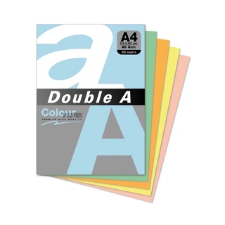 DOUBLE A กระดาษสี R2 80G 25S ขนาดA4