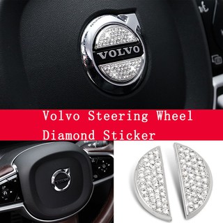 Volvo วอลโว่สติ๊กเกอร์ตกแต่งโลโก้พวงมาลัยรถยนต์ อุปกรณ์รถยนต์ต์เหมาะสำหรับ S40 S60 S80 S90 XC40 XC60 XC90 V40 V50 V60 V90/Steering wheel decoration stickers