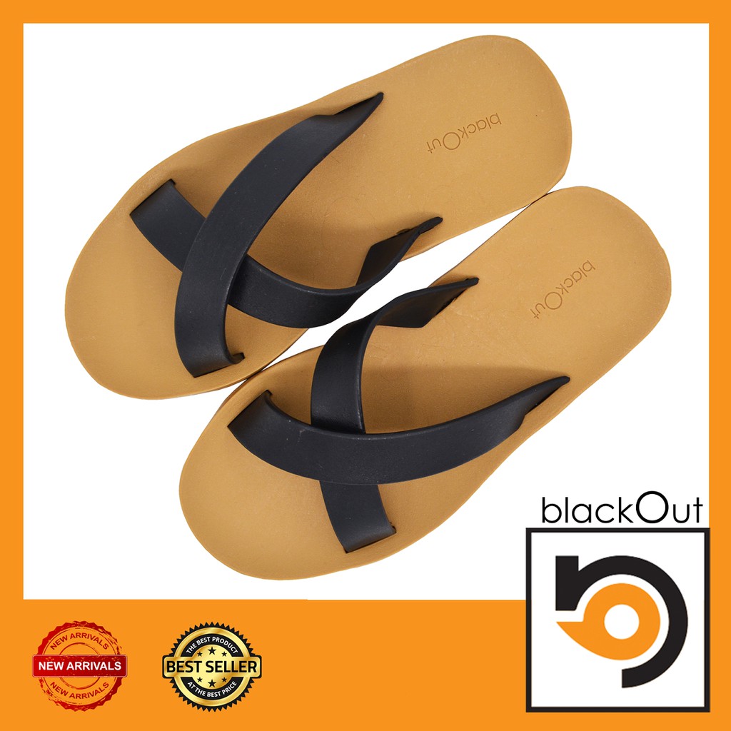 blackout-cross-รองเท้าแตะ-รองเท้ายางกันลื่น-พื้นทอง-หูดำ
