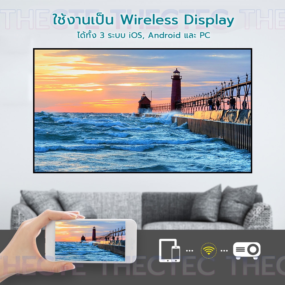 ภาพหน้าปกสินค้าโปรเจคเตอร์ Rigal RD-828 Full HD Mulitscreen / Android 9.0 จากร้าน chertha_ บน Shopee