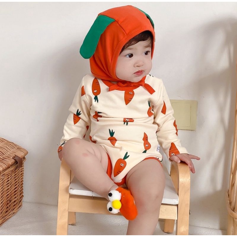 am-orange-carrot-newชุดบอดี้สูทพร้อมหมวกเเครอทส้มมาใหม่