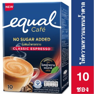 Equal Instant Coffee Mix Powder Espresso 10 Sticks อิควล กาแฟปรุงสำเร็จชนิดผง เอสเปรซโซ 1 กล่อง มี 10 ซอง