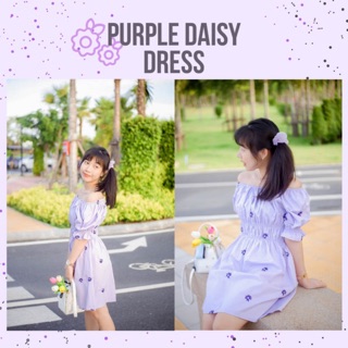 SALE! เดรสลายดอกเดซี่ม่วง 🌷รุ่น Purple daisy dress