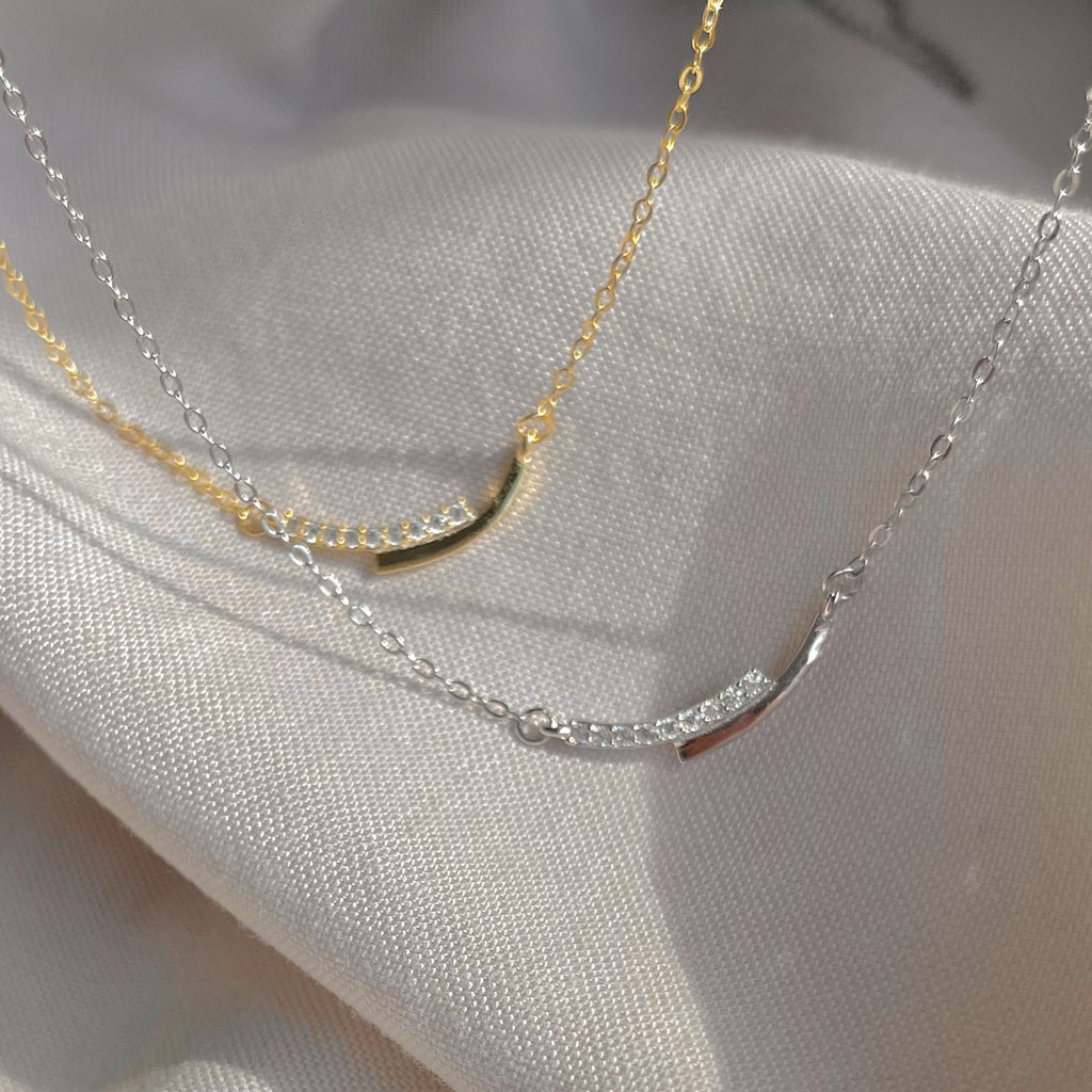 สร้อยคอระย้า-สร้อยคอเงินแท้-92-5-a-piece-สร้อยเงินแท้-all-silver-925-with-14k-gold-plated-arch-necklace