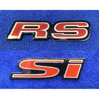 RS Si HONDA ACCORD CRV CIVIC JAZZ FIT งานเทียบ โลโก้ ยี่ห้อ รุ่น เคลือบอะครีลิค กาว 3M SPORT RACING JDM RED EMBLEM BADGE