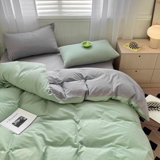 ชุดผ้าปูที่นอนพร้อมผ้านวม "เขียวเทาทูโทน "