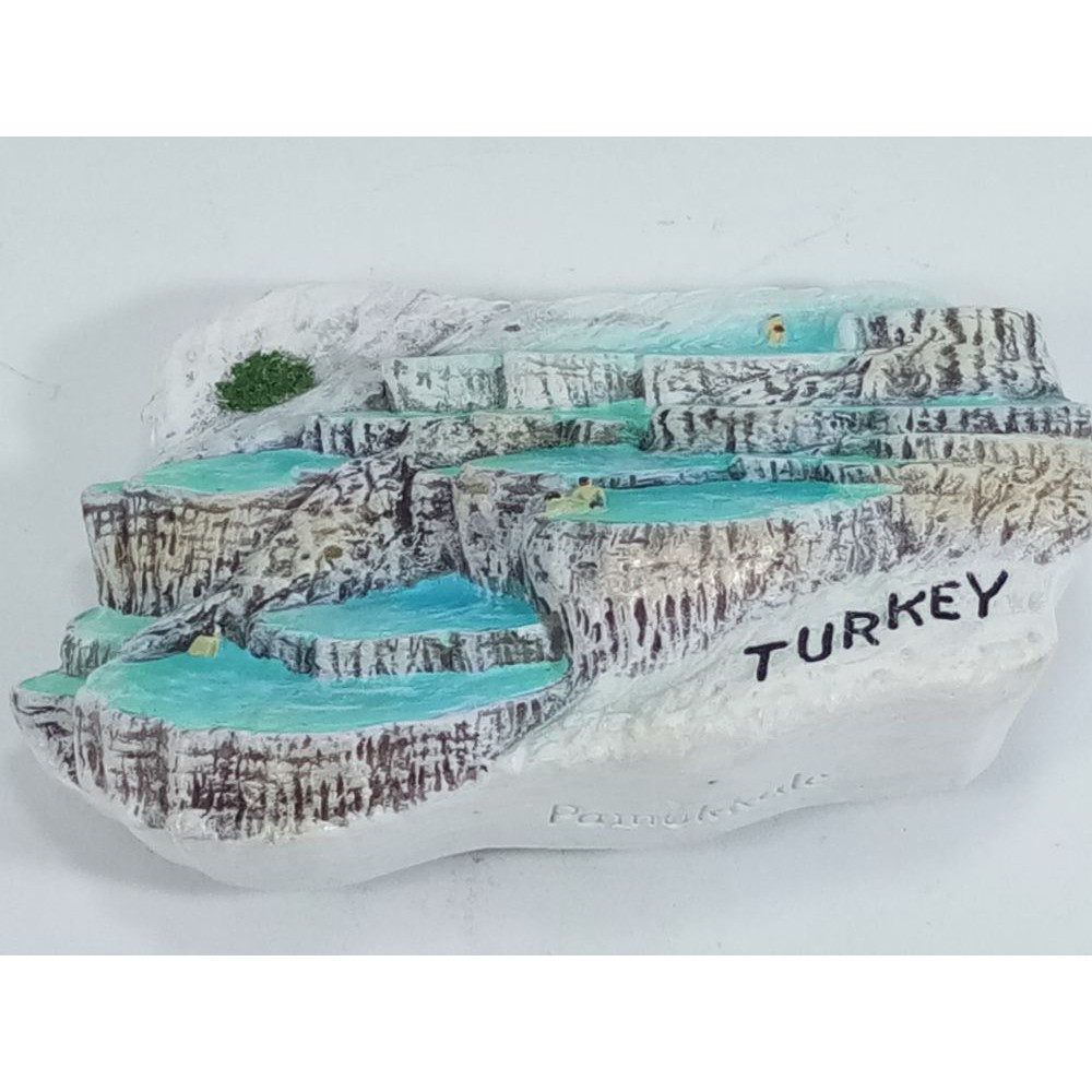 โมเดลภาพสถานที่ท่องเที่ยวสำหรับติดตู้เย็น-pamukkale-turkey-landmark-souvenir-magnet-collection-for-refrigerator