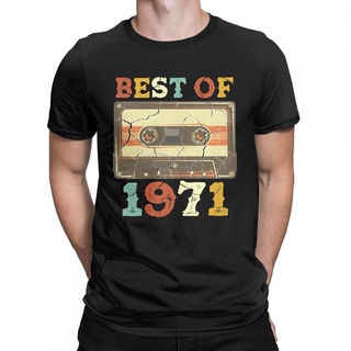 ผลิตภัณฑ์ใหม่👕Best 1971 เสื้อยืดลําลอง ผ้าฝ้าย แขนสั้น คอกลม พิมพ์ลายเทปคาสเซ็ต Lelaki Baju Lengan Pendek สไตล์วินเทจ ส