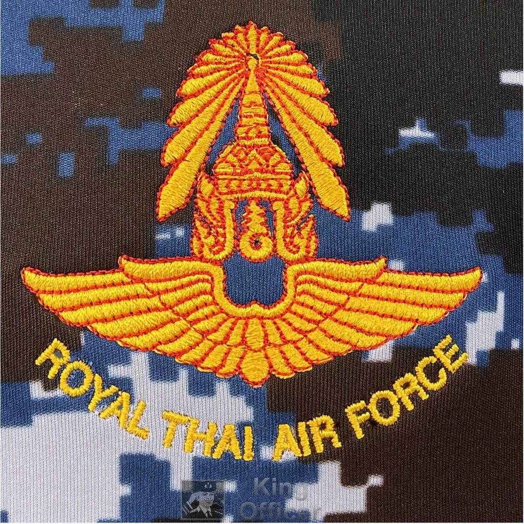 เสื้อยืดทหารอากาศ-ทอ-ลายพราง-คอกลม-ปักตรา-กองทัพอากาศ-royal-thai-air-force