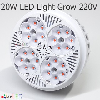 หลอดไฟปลูกพืช รุ่นใหม่ LED Grow Light ขั้วเกลียวไฟบ้าน หลอดไฟ LED ปลูกต้นไม้ 20W หลอดไฟปลูกต้นไม้ สำหรับโคมไฟ 220V