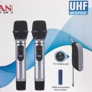 ไมโครโฟน SOUND MILAN ไมค์โครโฟน ไร้สาย ไมค์ลอยคู่ แบบพกพา UHF Wireless Microphone รุ่นM-621 ส่งฟรี มีเก็บเงินปลายทาง