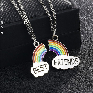 [Adkin] สร้อยคอเคลื่อนไหว Rainbow Sketch Friendship สำหรับคู่รักหรือเพื่อนที่ดีที่สุด 724