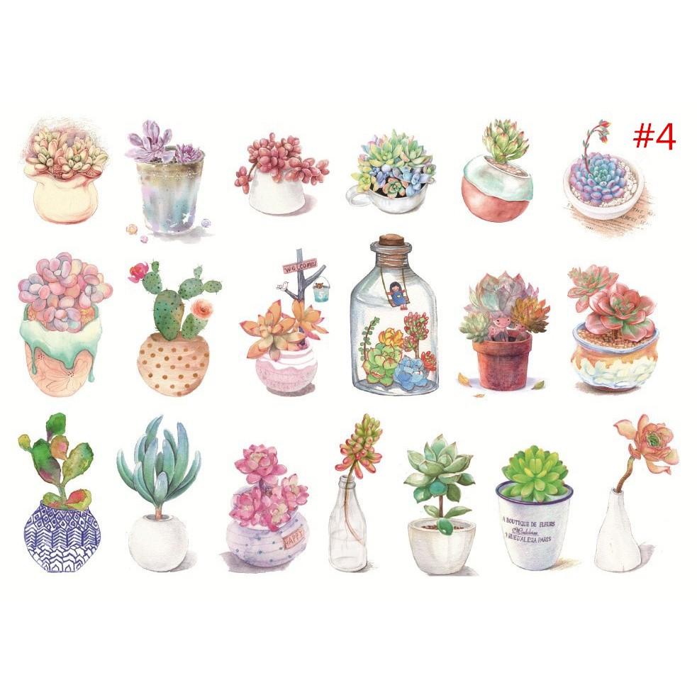 bestprice-1920-succulent-plants-สติ๊กเกอร์ขนาดมินิ-diy-สําหรับตกแต่งสมุดไดอารี่สติกเกอร์