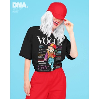 พร้อมส่ง!! เสื้อยืด Oversize คอกลมแขนสั้น ดีเทลลายเบ๊ตตี้ บู๊พ Betty Boop Vogue