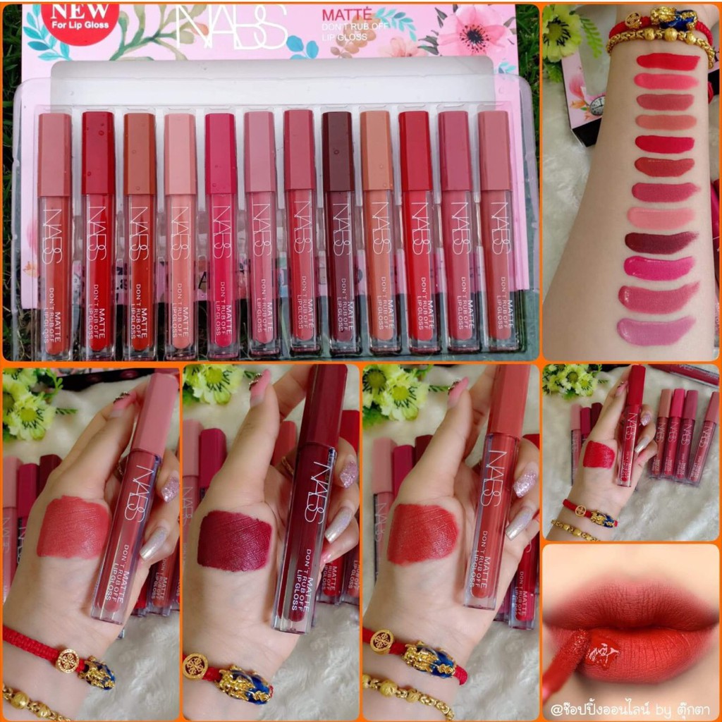 เซทลิปกลอส12แท่ง12เฉดสี-ลิปกลอสnabs-beauty-no-8096