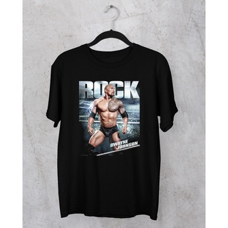 ผ้าฝ้ายแท้star tshirtเสื้อยืด ผ้าฝ้าย พิมพ์ลาย Dwayne Johnson Wrestler สําหรับผู้ชายall sizes-5xl