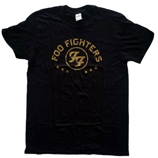 เสื้อยืดโอเวอร์ไซส์ราคา เสื้อยืดลําลอง แขนสั้น พิมพ์ลาย Foo Fighters Arched Stars สไตล์เรโทร ของขวัญวันพ่อS-3XL