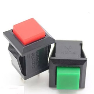 Push Button Switch 2 ขา 1A 250V สวิตซ์ สี่เหลี่ยม กดติดปล่อยดับ กดดับปล่อยติด