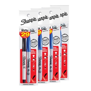 ชาร์ปี้ ปากกามาร์คเกอร์ อัลตร้าไฟน์+ไฟน์ แพ็คคู่ คละสี x 4 แพ็ค101337Sharpie Permanent Marker Ultra Fine Point x 4 packs