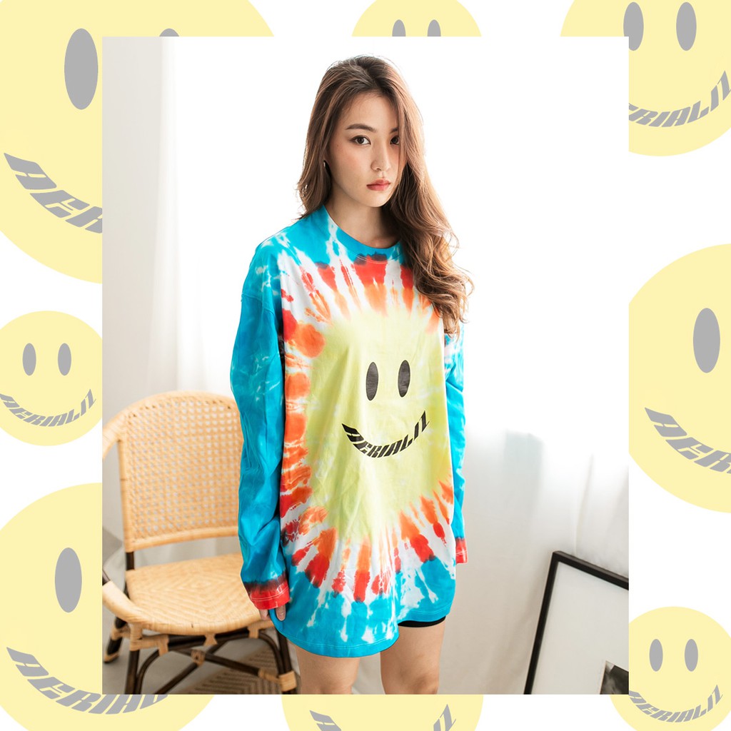 smiley-tiedye-longsleeve-top