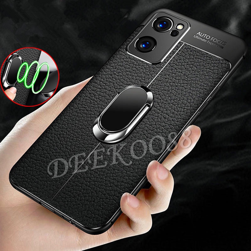 2022-new-ใหม่-เคสโทรศัพท์-oppo-reno-7-pro-reno7-5g-casing-with-stand-ring-magnet-stand-holder-back-cover-slim-pu-soft-black-phone-case-reno-7-7pro