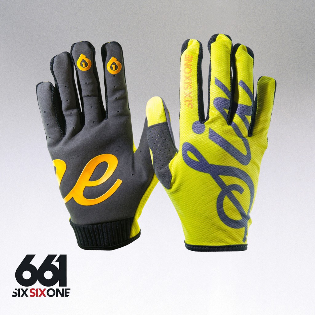 ถุงมือจักรยาน-661-youth-comp-glove-yellow-script