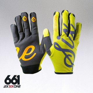 ถุงมือจักรยาน 661 YOUTH COMP GLOVE YELLOW SCRIPT