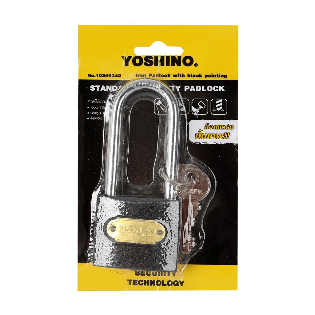 yoshino-กุญแจคอยาว-50-มม-รุ่น-yn-l50-สีดำ-วัสดุทำจากเหล็กคุณภาพดี-ไม่เป็นสนิม-ที่คล้องทำจากเหล็กกล้าชุบ-มีความแข็งแรง-ท