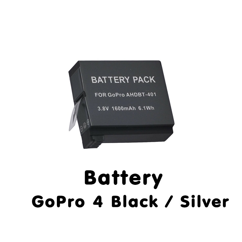 GoPro HERO4 Battery & Dual Charger Kit - 2 Pack AHDBT-401 For Black & Silver