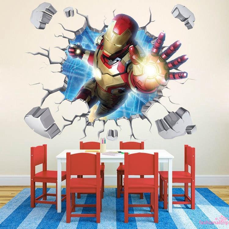 NAF-Removable 3D Iron Man Wall Sticker Mural Art Decal Vinyl Kids Room Home