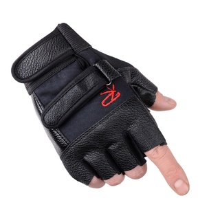 สินค้า ถุงมือมอเตอร์ไซค์ ถุงมือครึ่งนิ้ว ถุงมือหนัง กันกระแทก Tactical Gloves ฟรีไซส์สีดำ