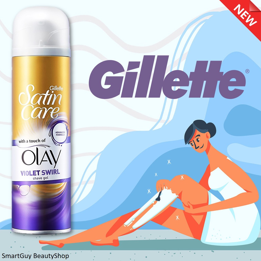 Gillette Satin Care With A Touch Of Olay Violet Swirl Shave Gel 200ml