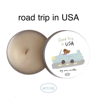 เทียนหอม Road trip in USA - atcha.l เทียนหอมตลับ กลิ่นหอมคล้ายน้ำหอมผู้ชายแบบเท่ๆ ฟีลแสงแดดตกกระทบดิน เทียนหอม ของขวัญ