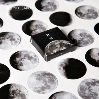 สติ๊กเกอร์ดวงจันทร์ 🍿พร้อมส่ง🍿 ดวงใหญ่ สติ๊กเกอร์วงกลม สไตล์minimal สติกเกอร์อวกาศ สติ๊กเกอร์ดาว sticker