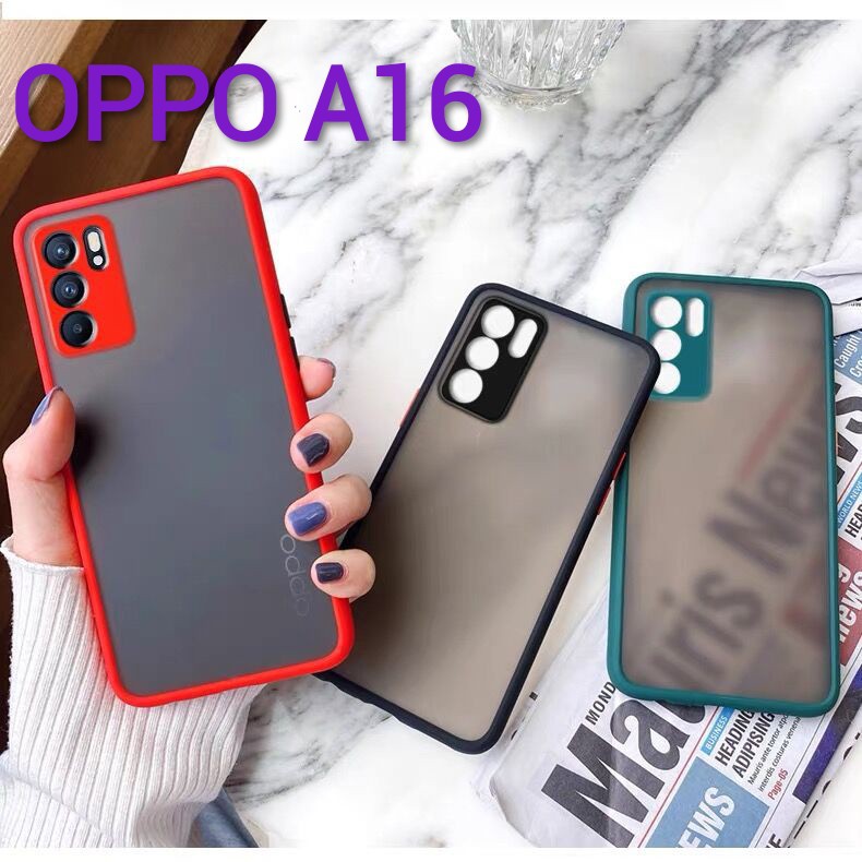 a16-พร้อมส่งในไทย-เคสขอบนิ่มหลังแข็งขุ่นคลุมกล้องoppo-a16