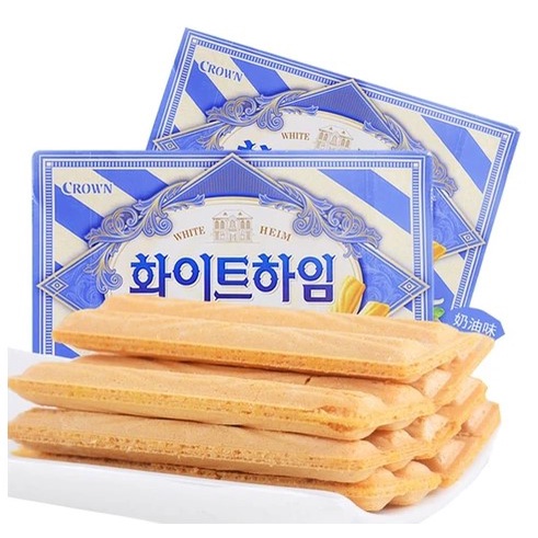 พร้อมส่ง-ขนมเกาหลี-crown-white-heim-biscuits-รวมขนมหวานเกาหลี